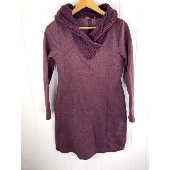 Prana Maud Dress Sweater Hooded in Purple Size S - Picture 2 of 9